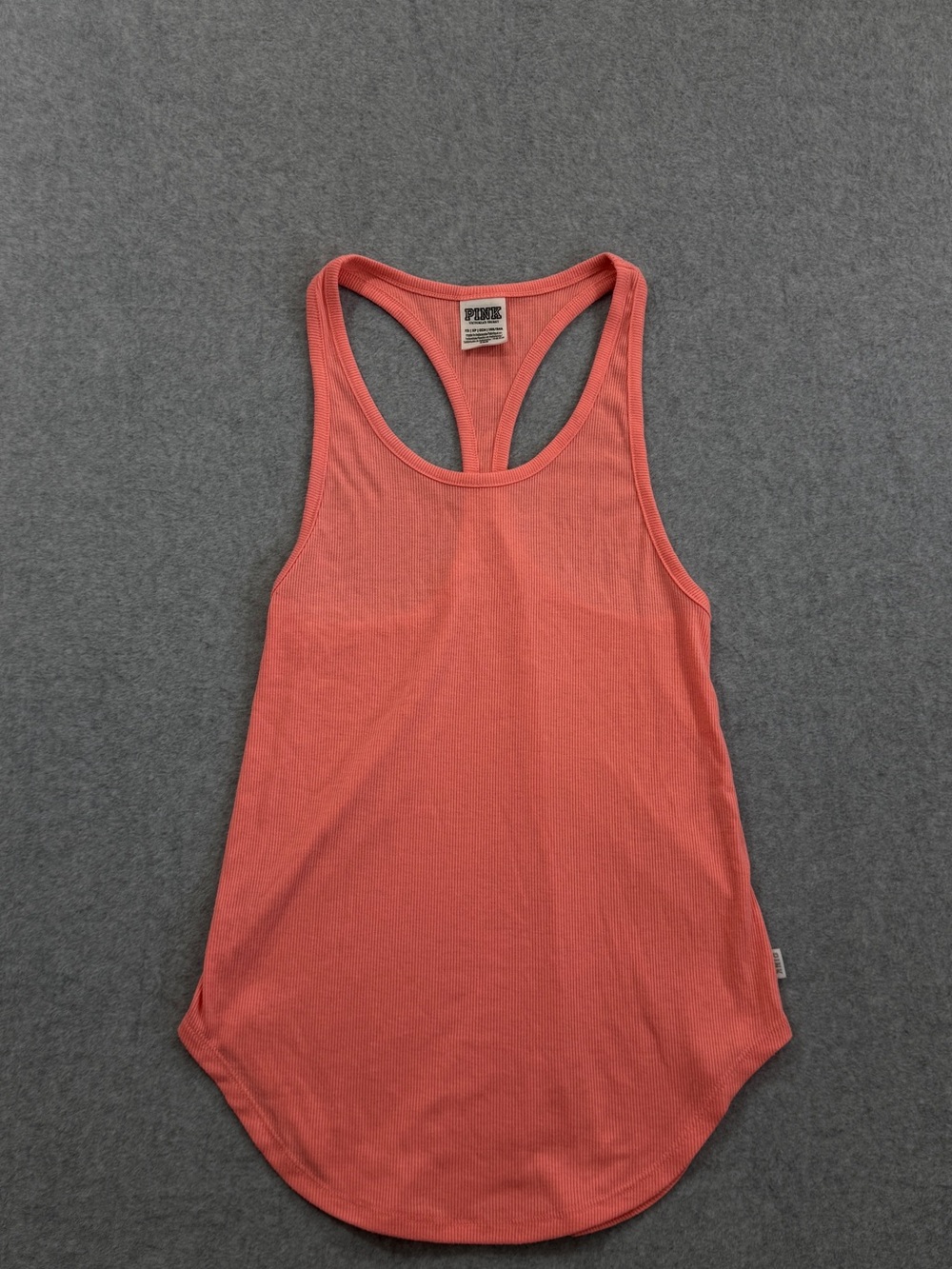 PINK Victoria's Secret Coral Ribbed Racerback Scoop Neck Tank Top Size XS